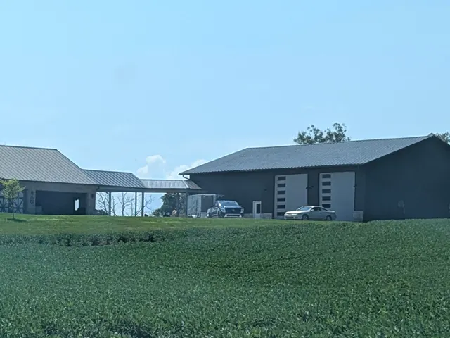 Dark metal pole barn building at Washington County Indiana mini-split installation job site